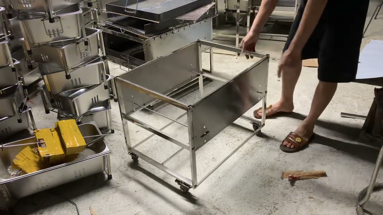 Bếp nướng thịt than hoa, bếp nướng thịt inox 304 không gỉ, lò nướng thịt gia đình