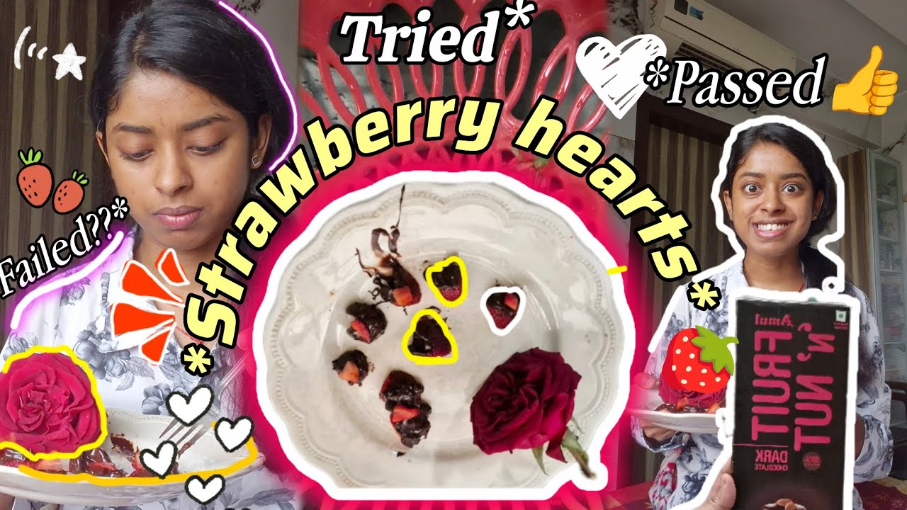 Tried *STRAWBERRY HEARTS CHOCOLATES*🍓✨️ for 1st time!!failed😵,passed🤔#trending #vlog 