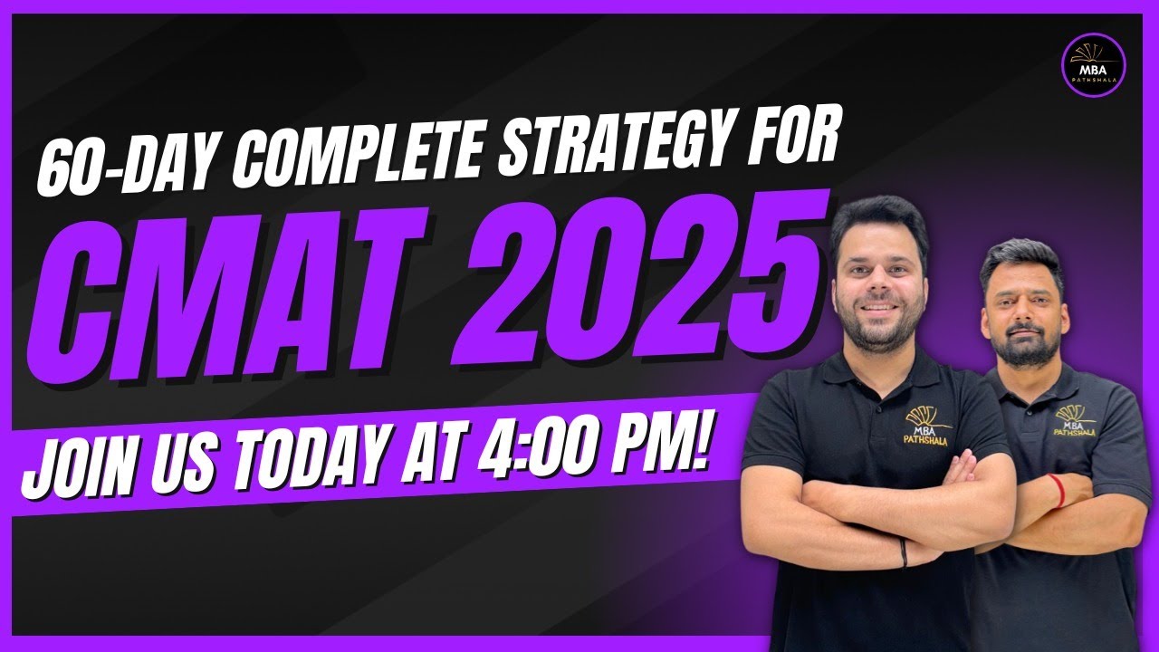 CMAT 2025 | Last 60 Days Strategy | MBA Pathshala #cmat2025