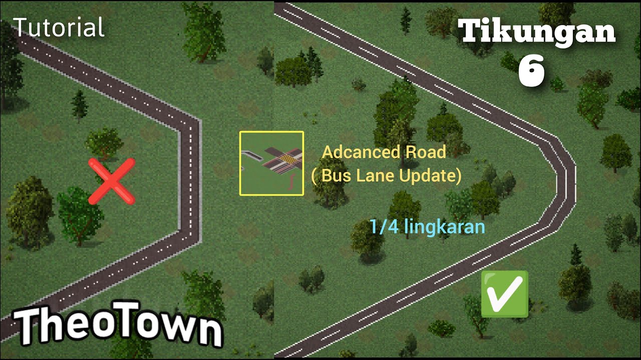 Tutorial!! Membuat tikungan menggunakan advanced road || Theotown || Tikungan