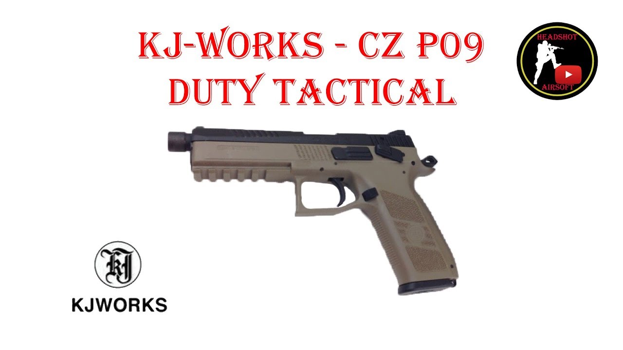 [ОБЗОР] KJW - CZ P-09 DUTY TACTICAL GBB CO2 airsoft (страйкбол)