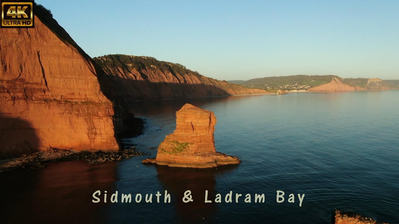 Sidmouth & Ladram Bay, Devon, UK, Aerial Drone Cinematic, (Nr. Jurassic Coast) - 4K
