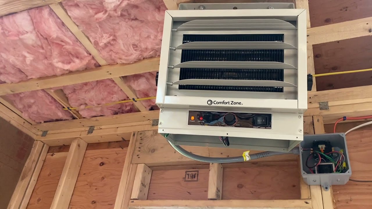Garage heater installation with smart thermostat