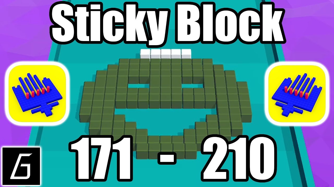 Sticky Block Gameplay - Levels 171 - 210 (iOS - Android)
