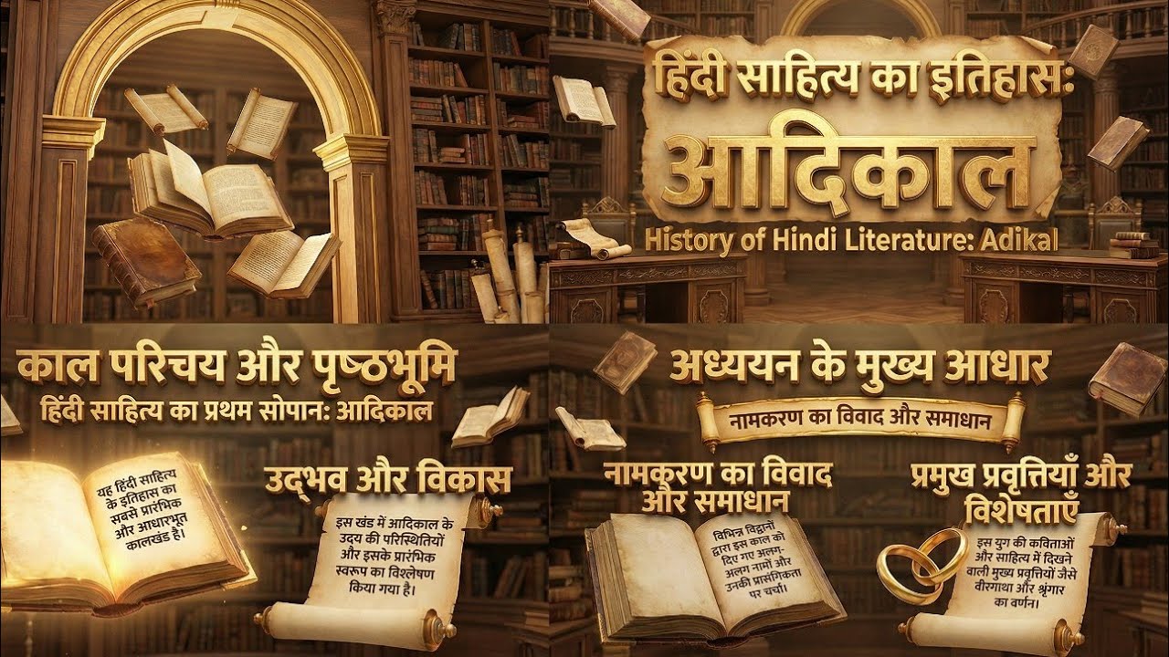 हिंदी साहित्य का,आदिकाल उद्भव ,नामकरण , हिंदी के प्रथम कवि ओर रचना / Hindi Sahity ka adikaal