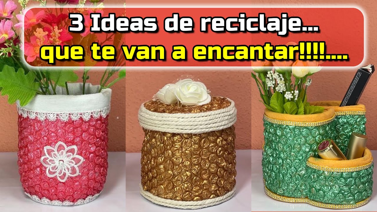 3 MANUALIDADES con PL&Aacute;STICO de BURBUJA muy F&Aacute;CILES y BONITAS