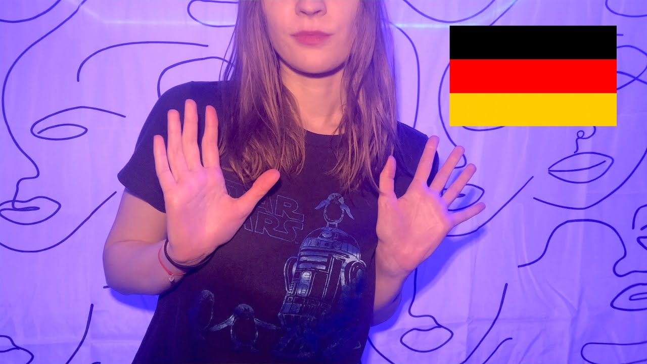 Russian Trying to Pronounce German [ASMR] (Soft spoken, hand movements, gentle whispers)