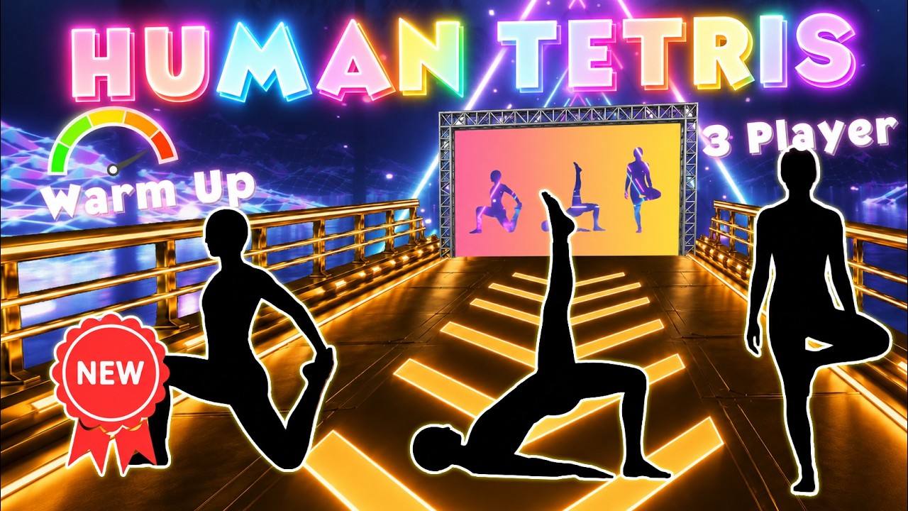 CO-OP HUMAN TETRIS |🔥 NEW 3 Player Challenge | Immersive Interactive Warm-up | Full HD