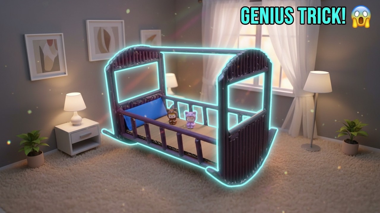 😱 I Made a Miniature Rocking Bed Out of Only PAPER! ✨ (Easy Tutorial) | DIY Crafts