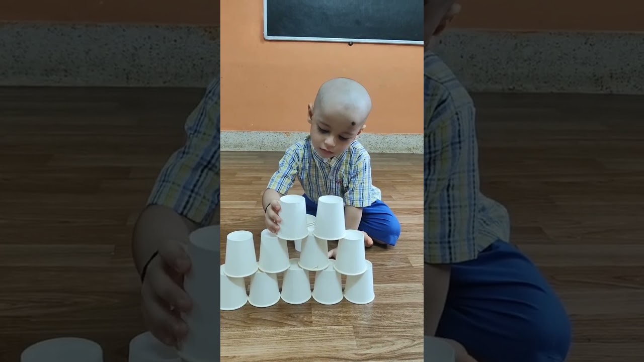 Cup pyramid Activity #ishnaplayschool
