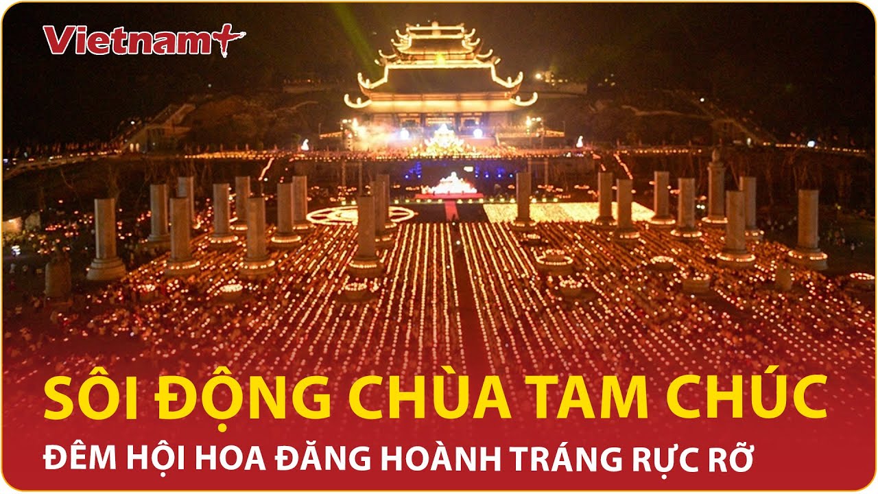 Chùa Tam Chúc tất bật chuẩn bị đêm hội hoa đăng, Phật tử muôn nơi kéo đến chiêm bái Xá lợi Phật