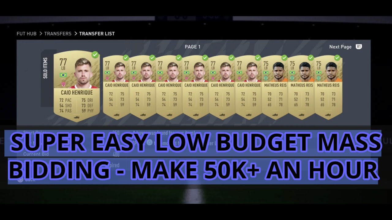 FIFA 22 TRADING TIPS - SUPER EASY LOW BUDGET MASS BIDDING - MAKE 50K+ AN HOUR  - FIFA TRADING TIPS!
