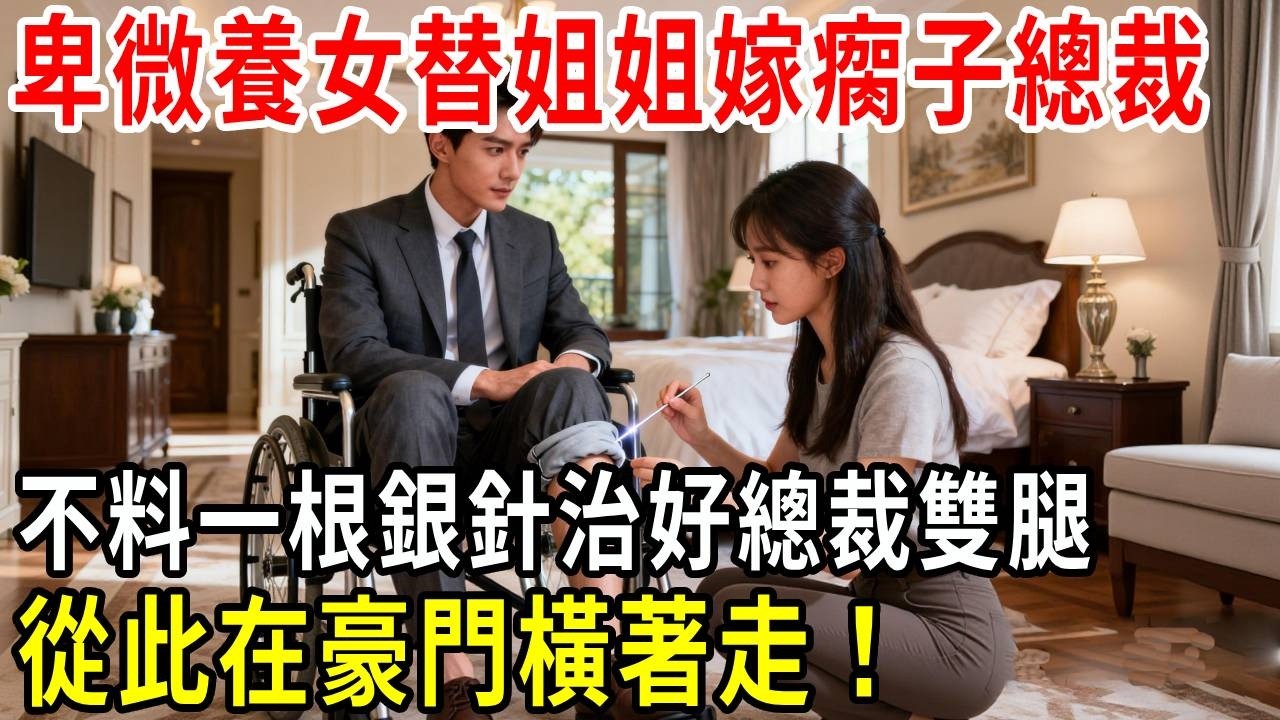 卑微養女替姐姐嫁瘸子總裁，不料女孩竟是神醫聖手，一根銀針治好總裁的雙腿，從此在豪門橫著走！#掉馬甲#甜寵 #閃婚#情感故事 #霸道總裁 #婚姻#都市愛情 #先婚後愛 #霸道總裁 #灰姑娘#爽文 #婚姻