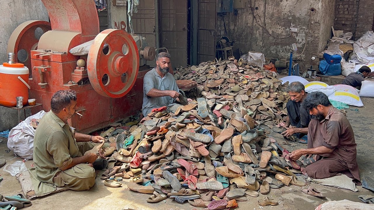 Recycling Old Plastic Shoes Into Brand New Footwear | Plastic Shoes Recycling Transformation 