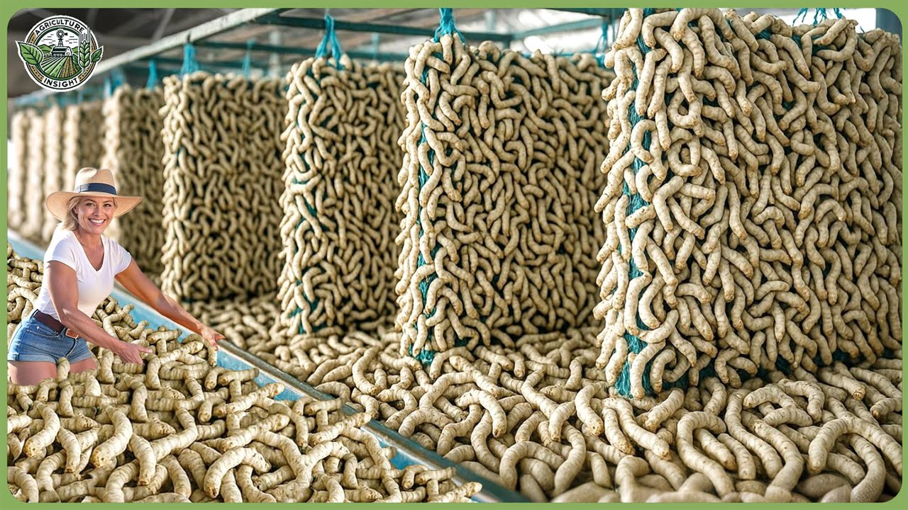 How Billions of Silkworms Are Raised & Processed For Silk &ndash; Massive Silk Cocoons Harvesting