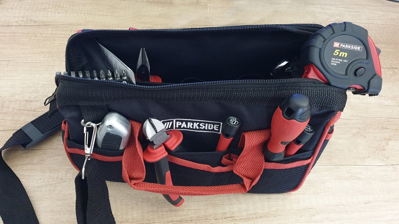 Parkside Practical Tool Bag Kit Unboxing