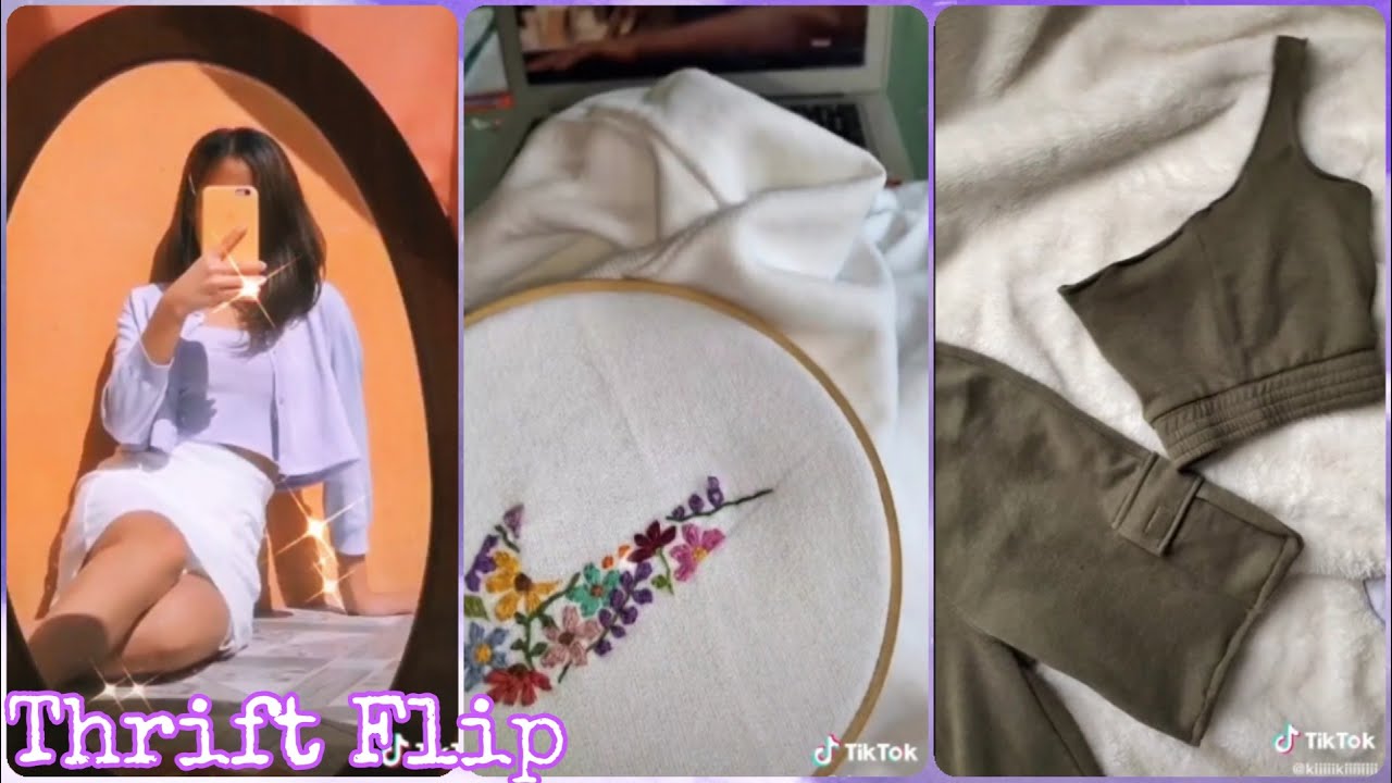 Thrift flip tik tok compilation | Aesthetic clothes DIY