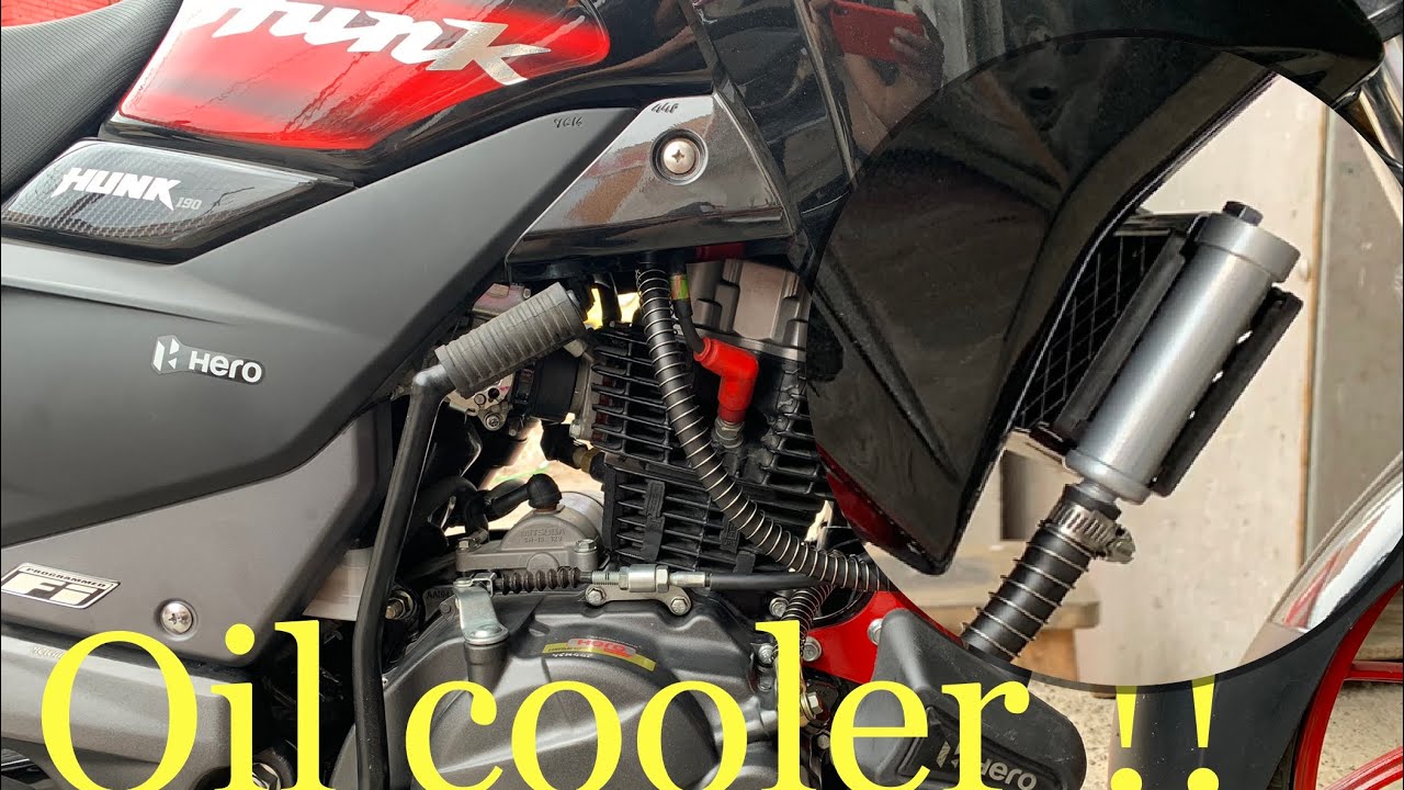 Instalación de radiador de aceite para motocicleta, Hero Hunk 190 R