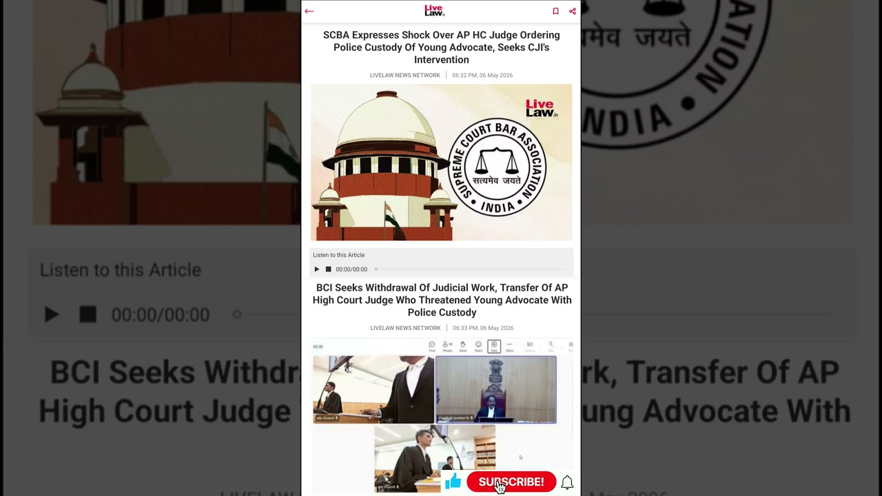 BCI seeks action against Andhra Pradesh High Court Judge. #barcouncilofindia #supremecourt #news