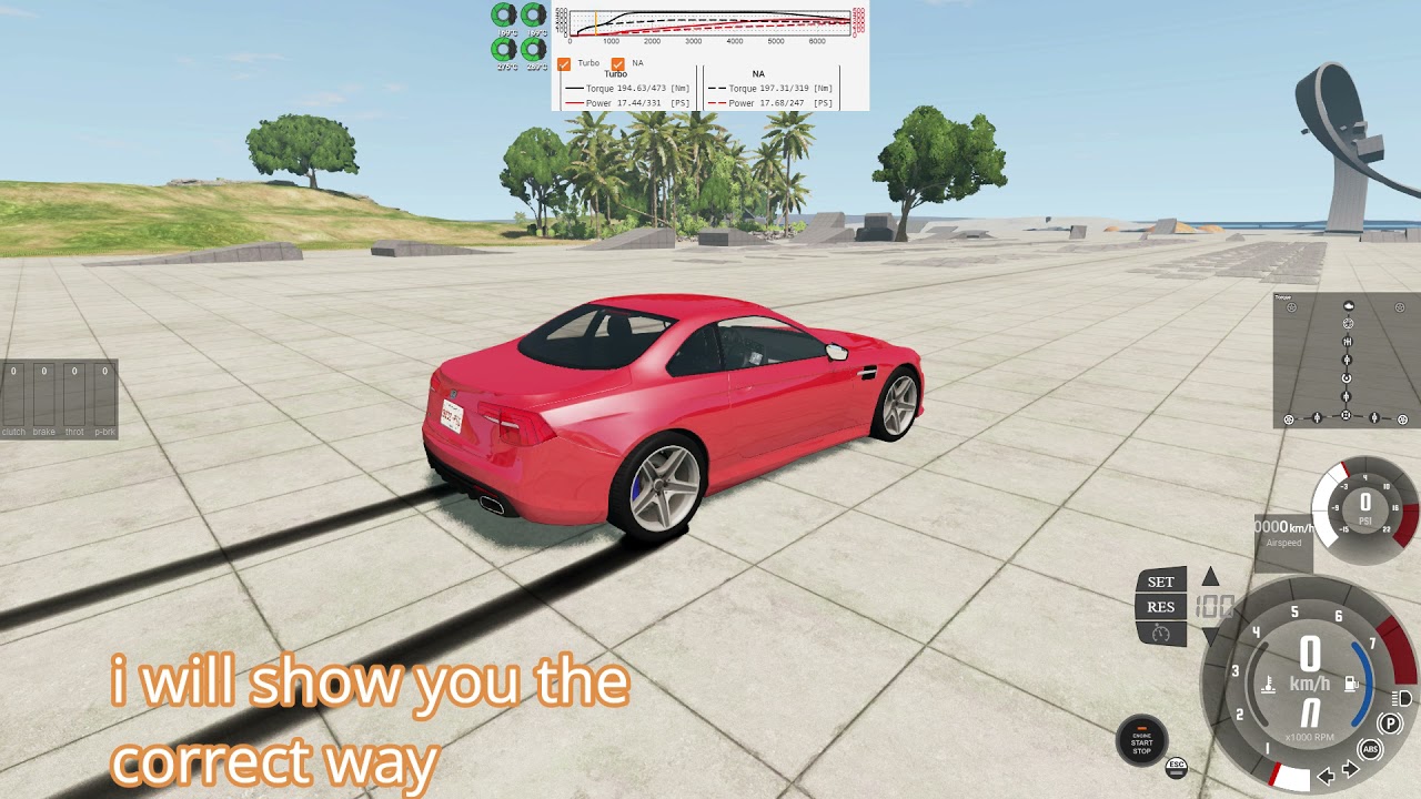 How to use the Brake Line Lock function in BeamNG || how to do rolling burnouts in BeamNG