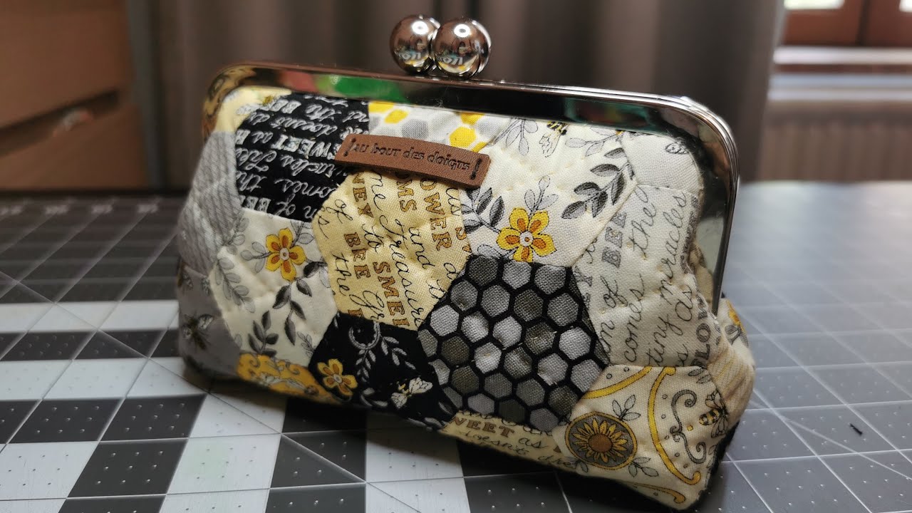 Frame clasp /fermoir retro/coudre /patchwork /trousse/purse/comment /tutorial #0027