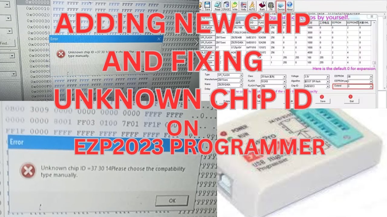 ADDING NEW CHIP AND FIXING UNKNOWN CHIP ON EZP2023 PROGRAMMER