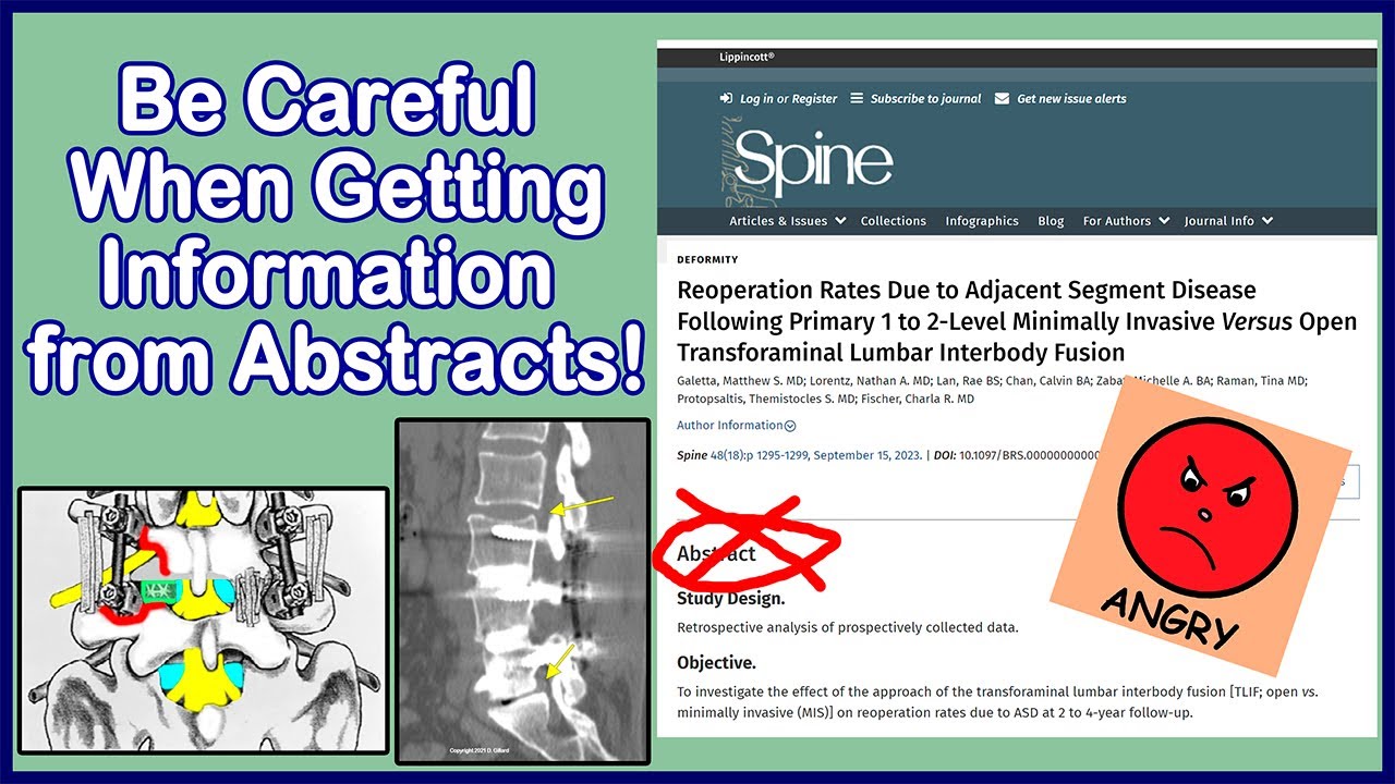 Reading Spine Research Abstracts Can Be Misleading, Even in High Impact Journals Like SPINE!