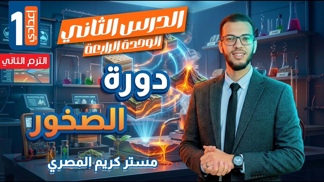 دورة الصخور - الصف الأول الإعدادي - علوم الترم الثاني 2026 (المنهج الجديد)
