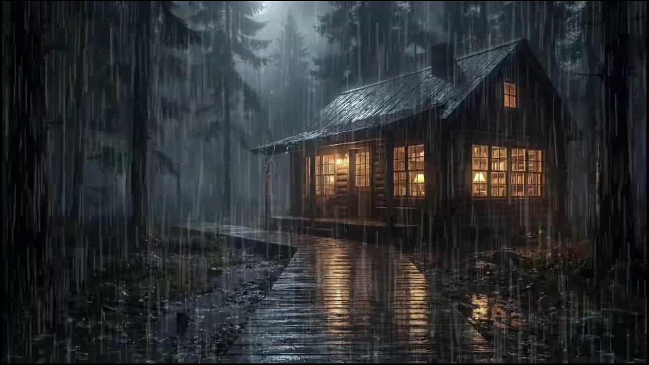 Peaceful Forest Cabin After Rain 🌧️ Calm Rain Sounds for Deep Sleep & Stress Relief