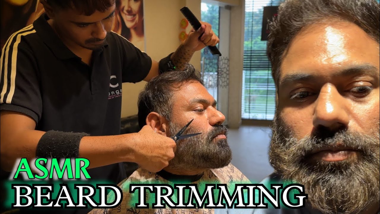 ASMR Beard trimming with Scissor , Relaxing Scissor ASMR sound to Relax your Anxiety & stressed Mind