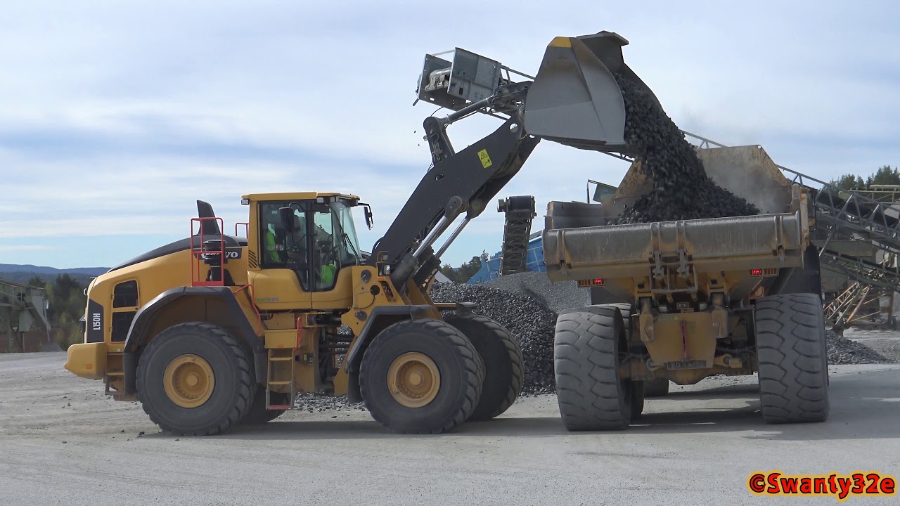 4K| Volvo L150H Loading Volvo A40D Dumper In A Quarry