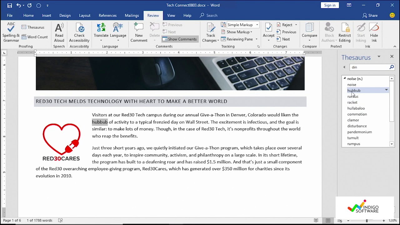 Microsoft Word Tutorial - How to Find Synonyms with the Thesaurus