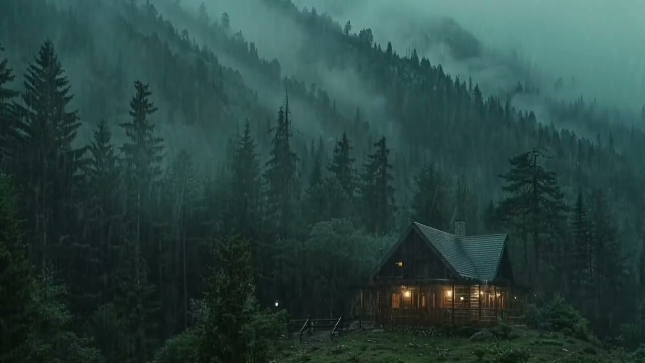 Cozy Forest Cabin Rain Sounds 🌧️ Deep Sleep, Relaxation & Stress Relief ! Forest Rain ASMR