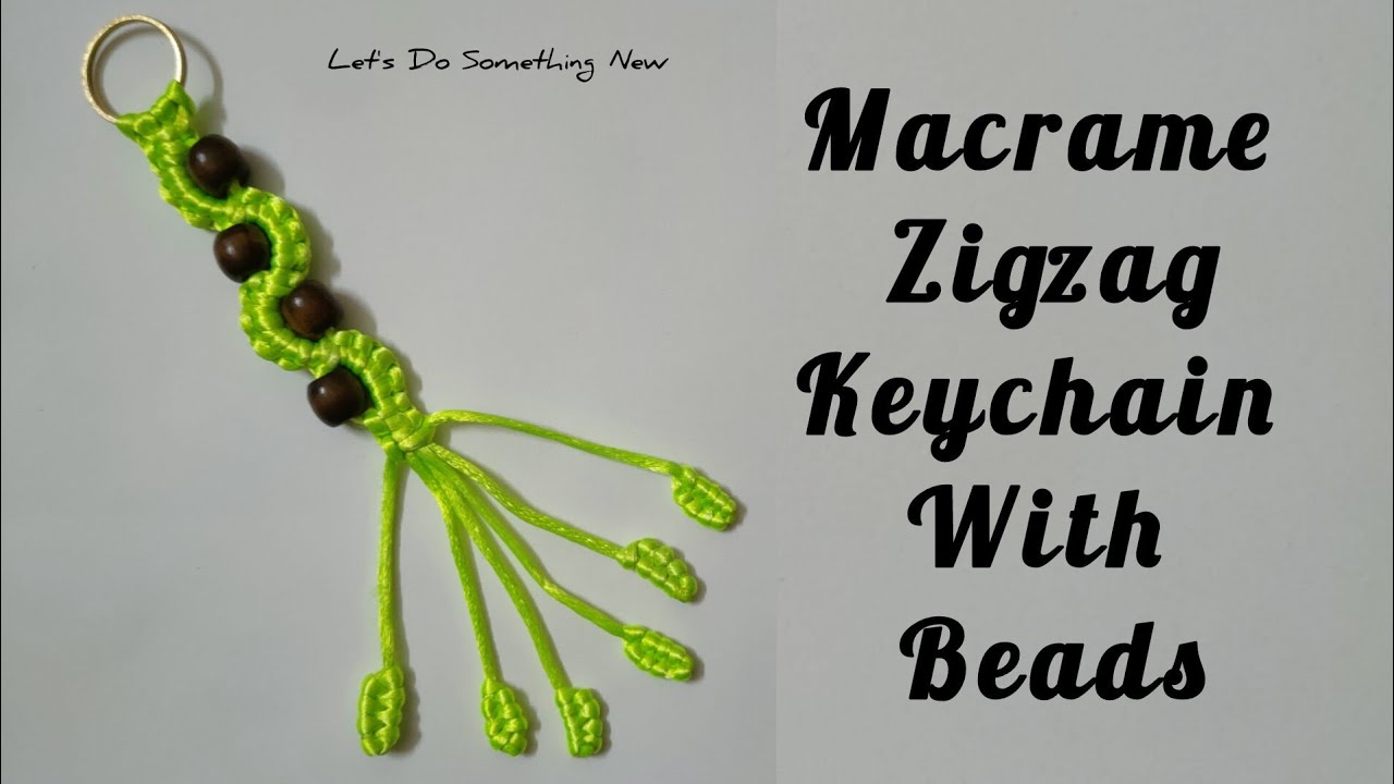 Macrame Zigzag Beaded Keychain |Macrame for beginners | DIY keychain
