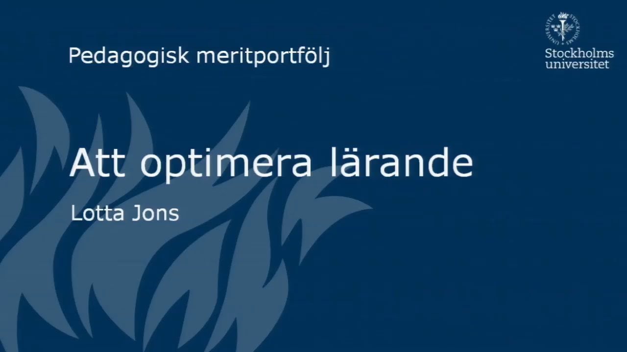 Att optimera lärande