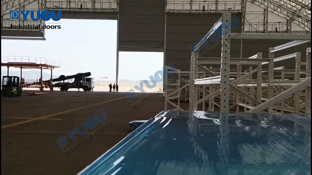Aircraft Grey PVC Fabric Mega Hangar Door--YUOUDOORS