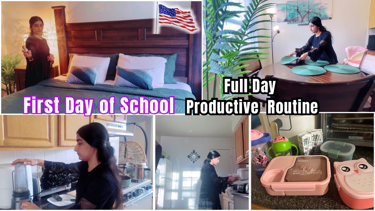 First Day of School & MOM FULL Day Busy Routine | A Day In My Life in America 🇺🇸