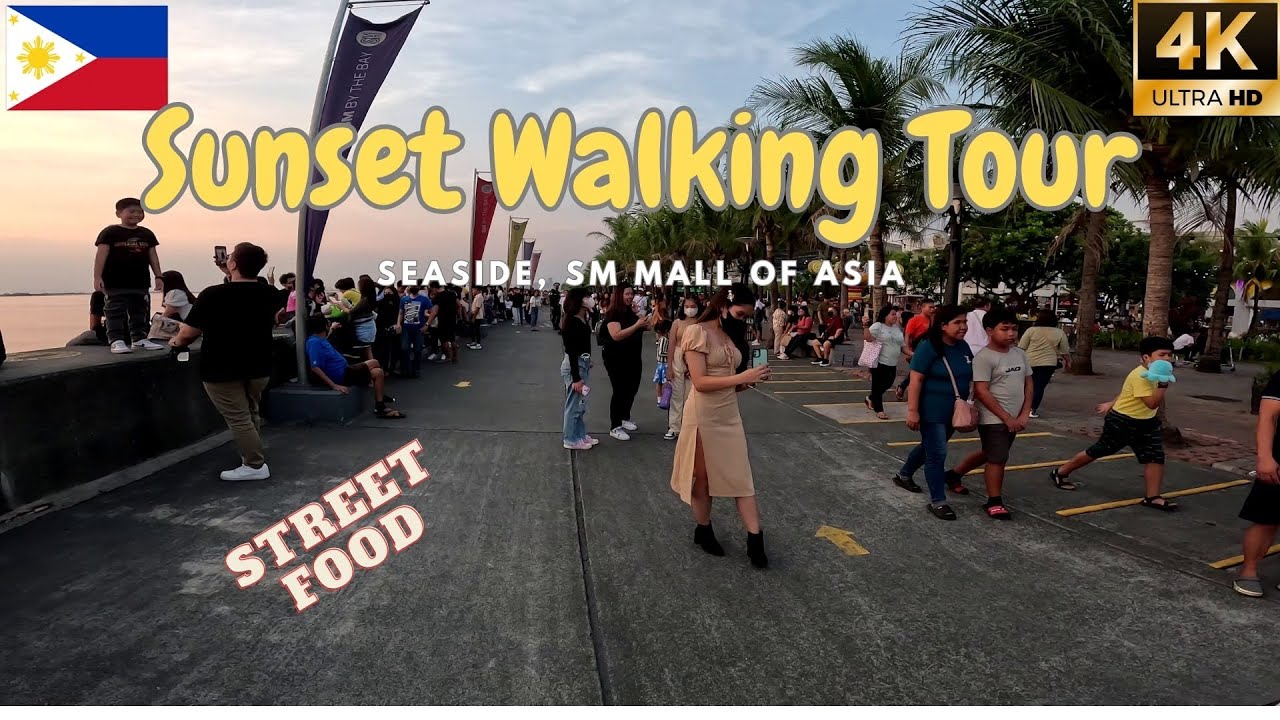 [4K] Seaside SM Mall of Asia, Sunset Walking Tour