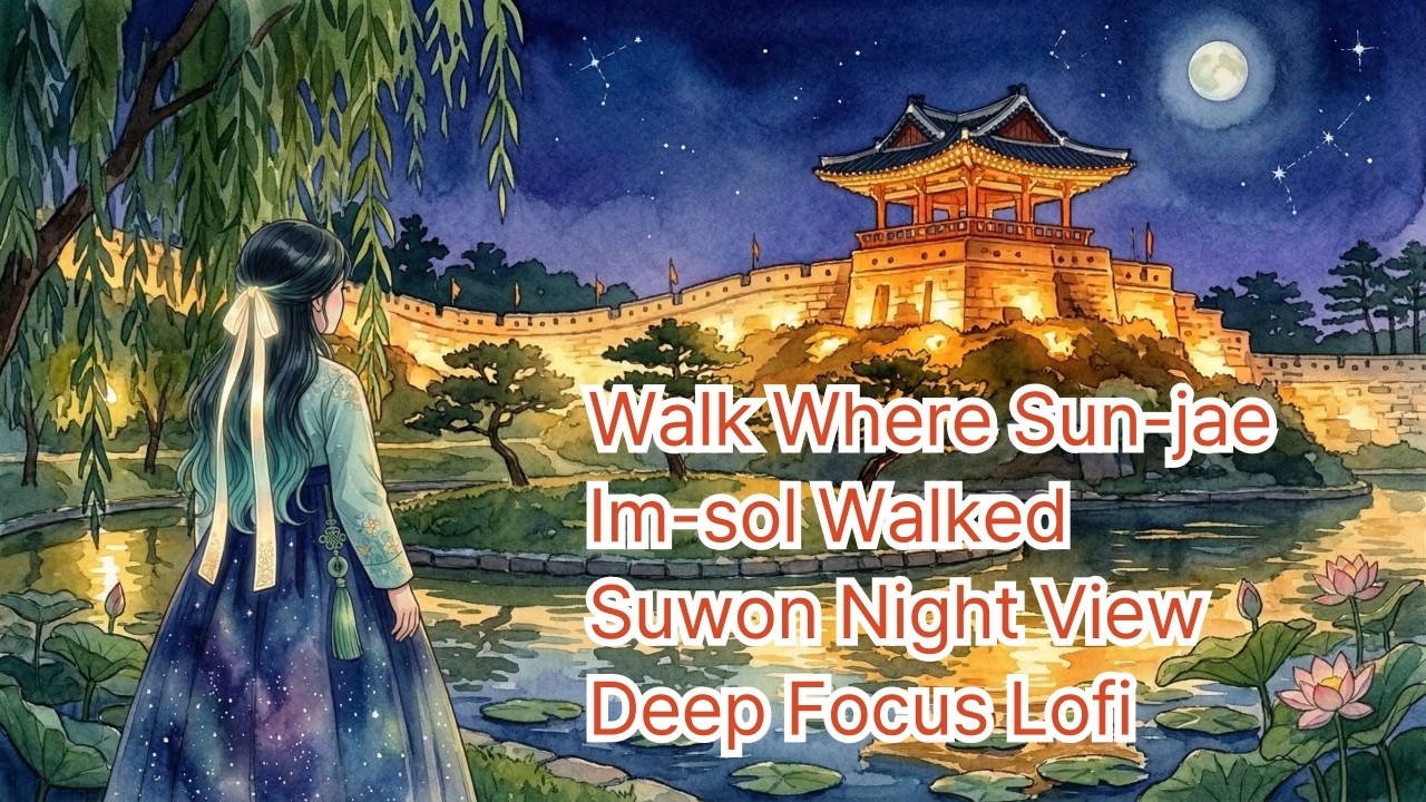 Walk Where Sun jae & Im sol Walked  Suwon Night View  Deep Focus Lofi