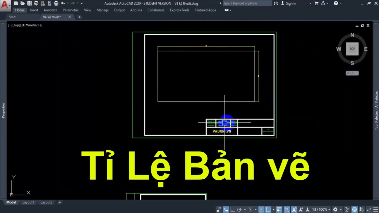 Tỉ lệ bản vẽ | Cách làm tỉ lệ bản vẽ trong AutoCAD | VADUNI