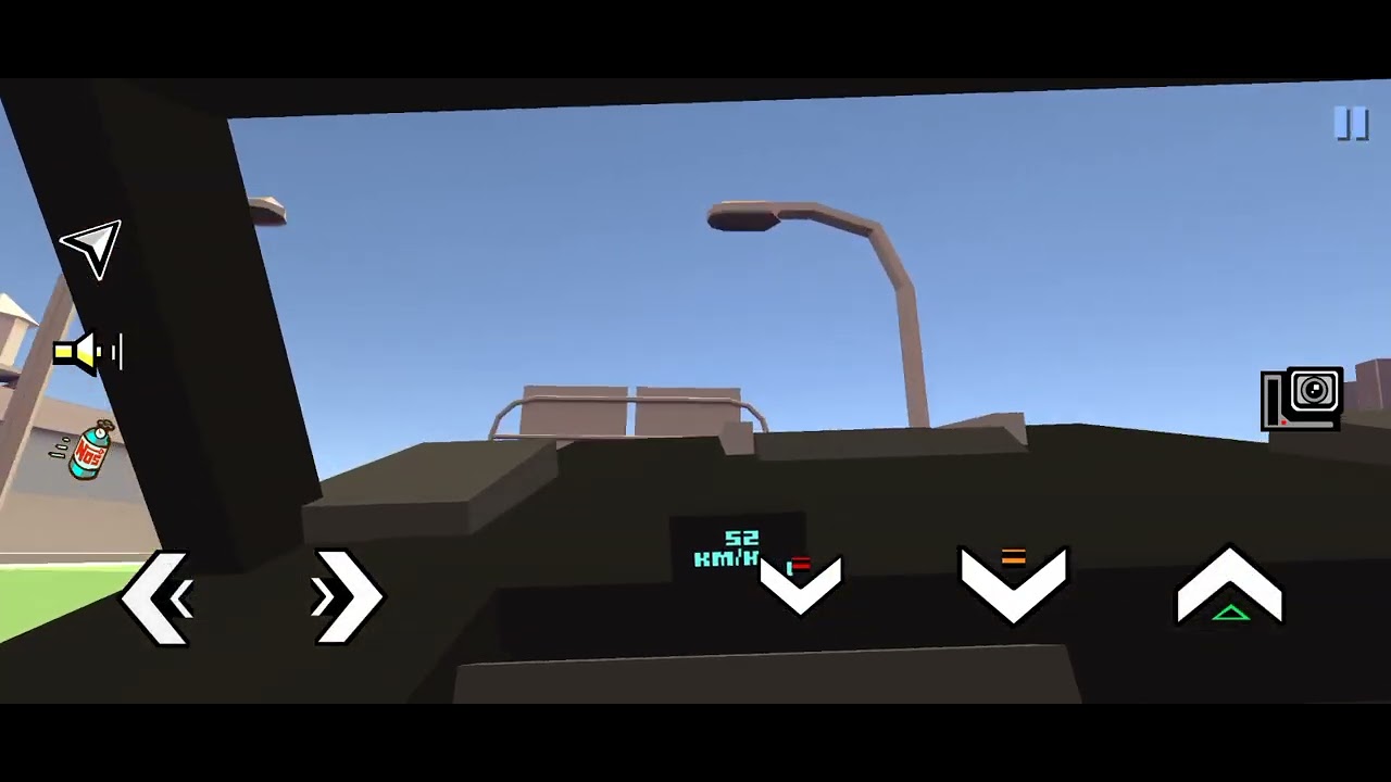 Blocky racer car night driving