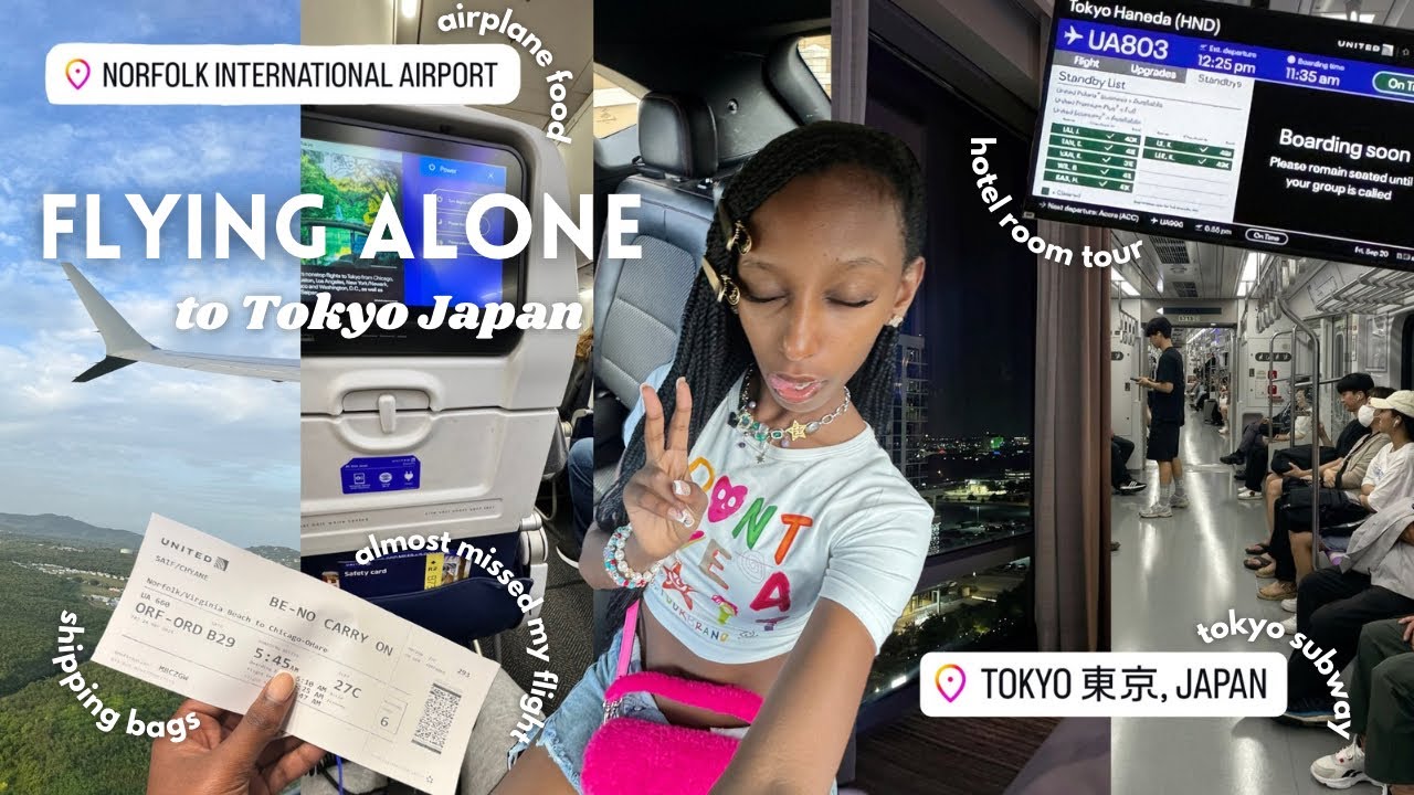 flying to japan ALONE for 14 hours 🇯🇵 hotel tour, lost train station, werid stares, nasty food, etc