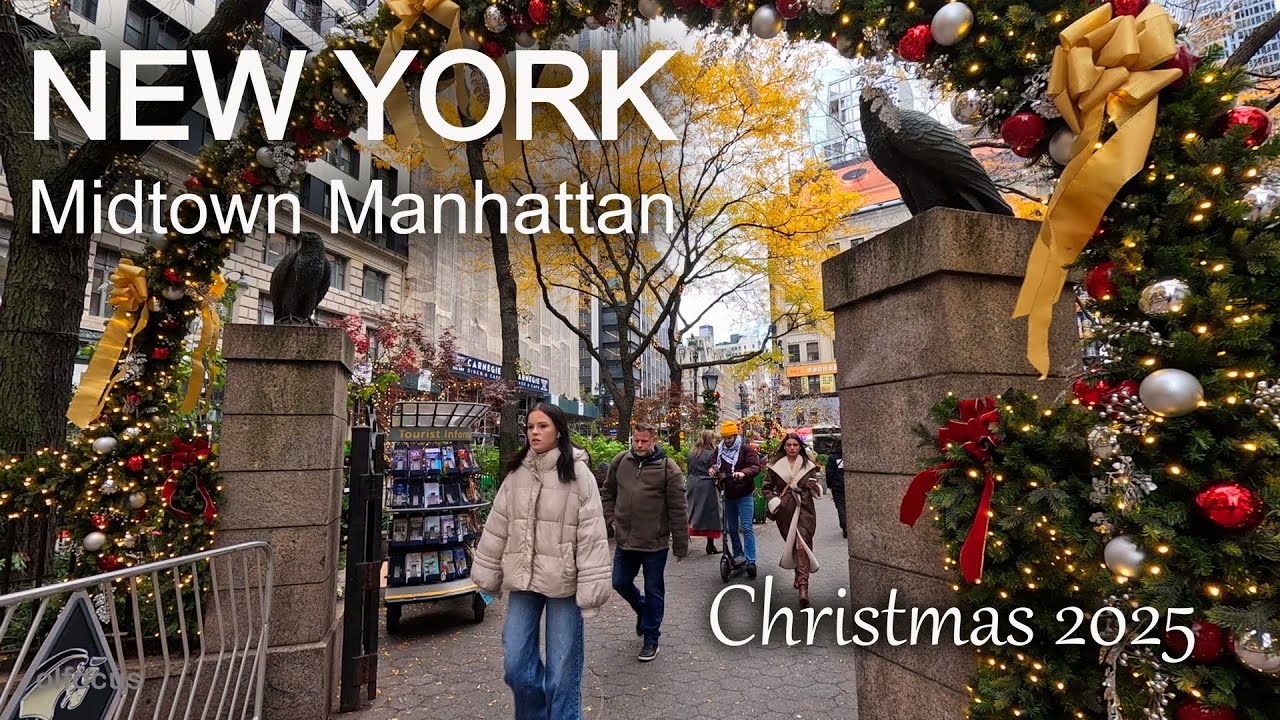 New York - Christmas 2025 in NYC Manhattan Walk 4К 60fps