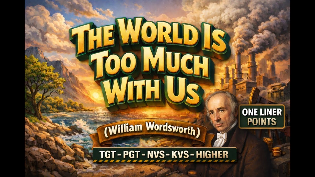 The World is Too Much With Us (Wordsworth) by Rathi Sir. Important One Liner Points by Rathi Sir