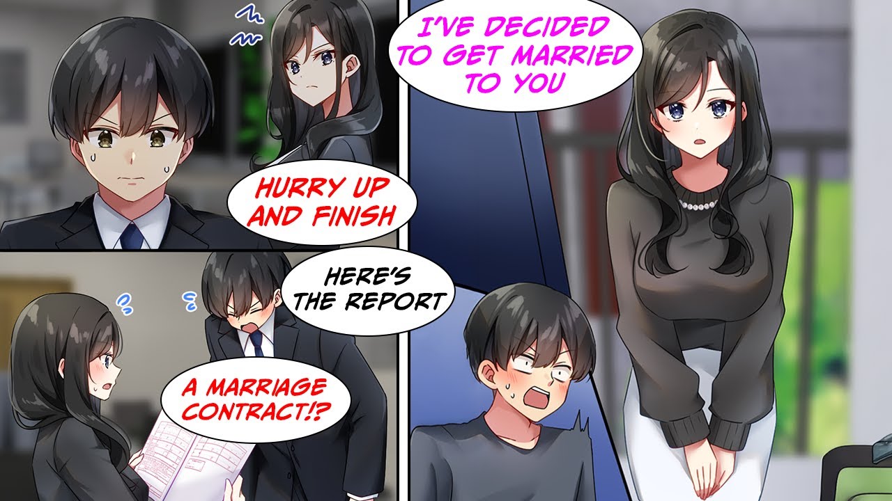 [Manga Dub] I accidentally handed my strict boss a marriage contract, but she accepts...!? [RomCom]