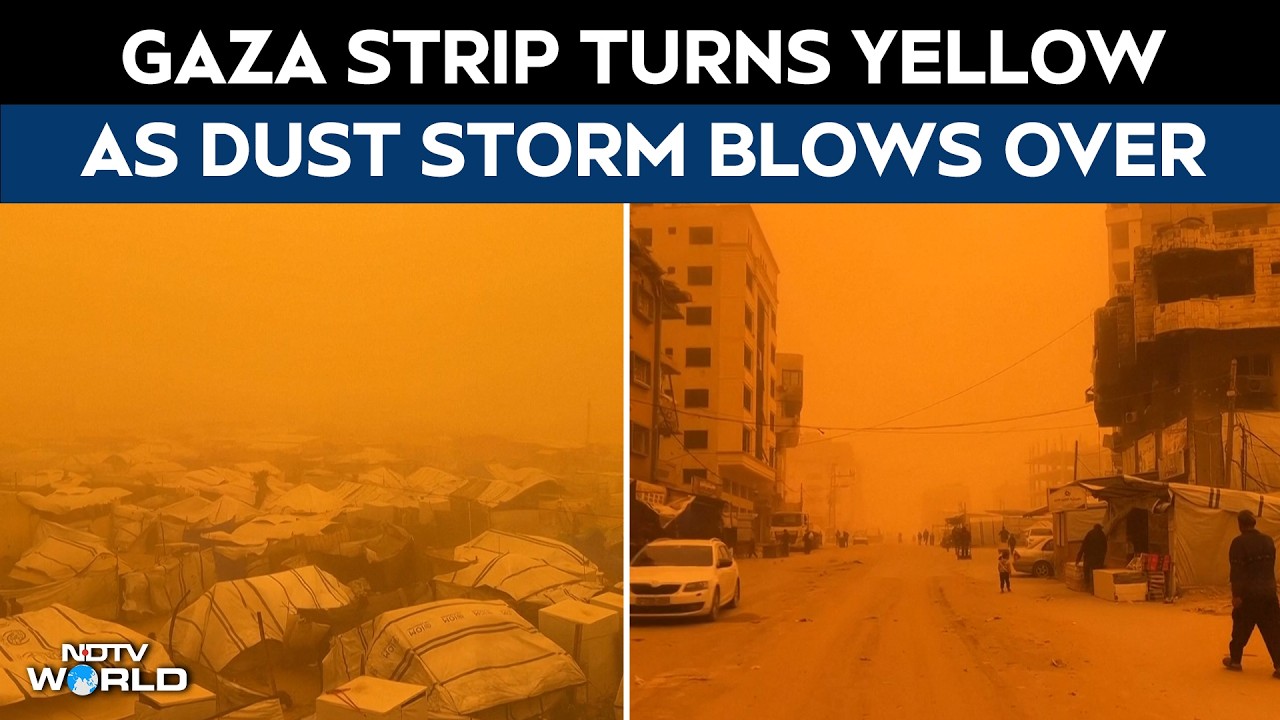 Gaza Dust Storm | Gaza Strip Turns Yellow As Dust Storm Blows Over, People Urged To Stay Indoors