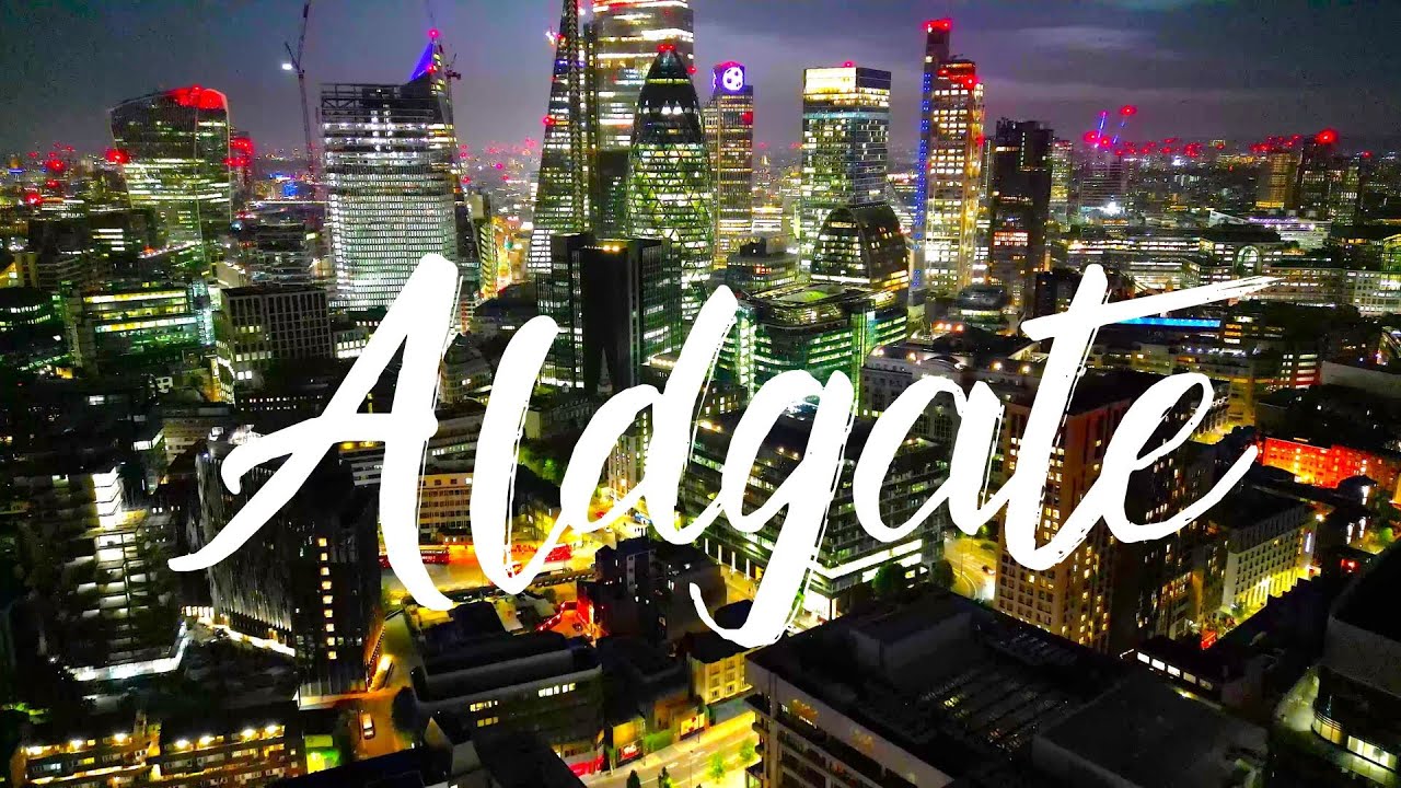 [4K] London Aldgate Skyscrapers at Night | 20 Minutes of Relaxing Drone Footage
