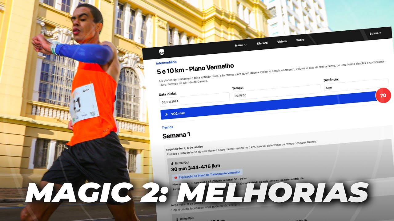 Planilhas de corrida: nova versão do Magic Training