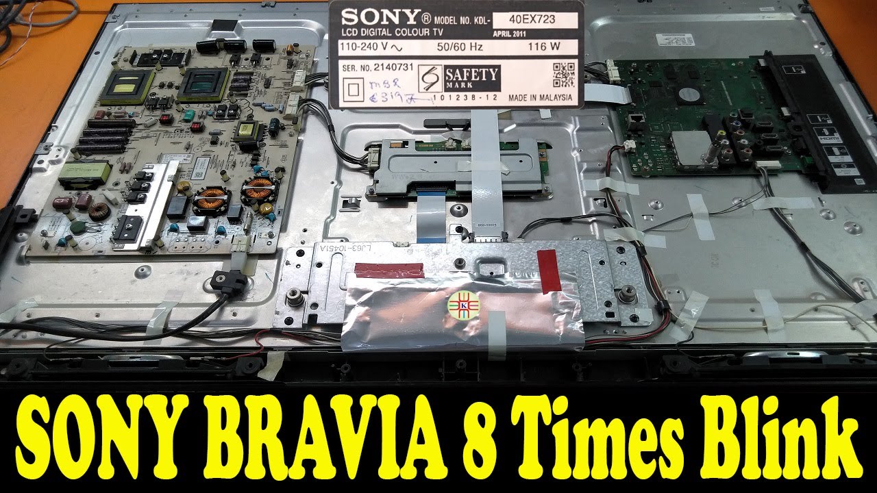 Sony Bravia KDL-40EX723 8 Times Blink Fault. Troubleshooting Guide in Urdu/Hindi