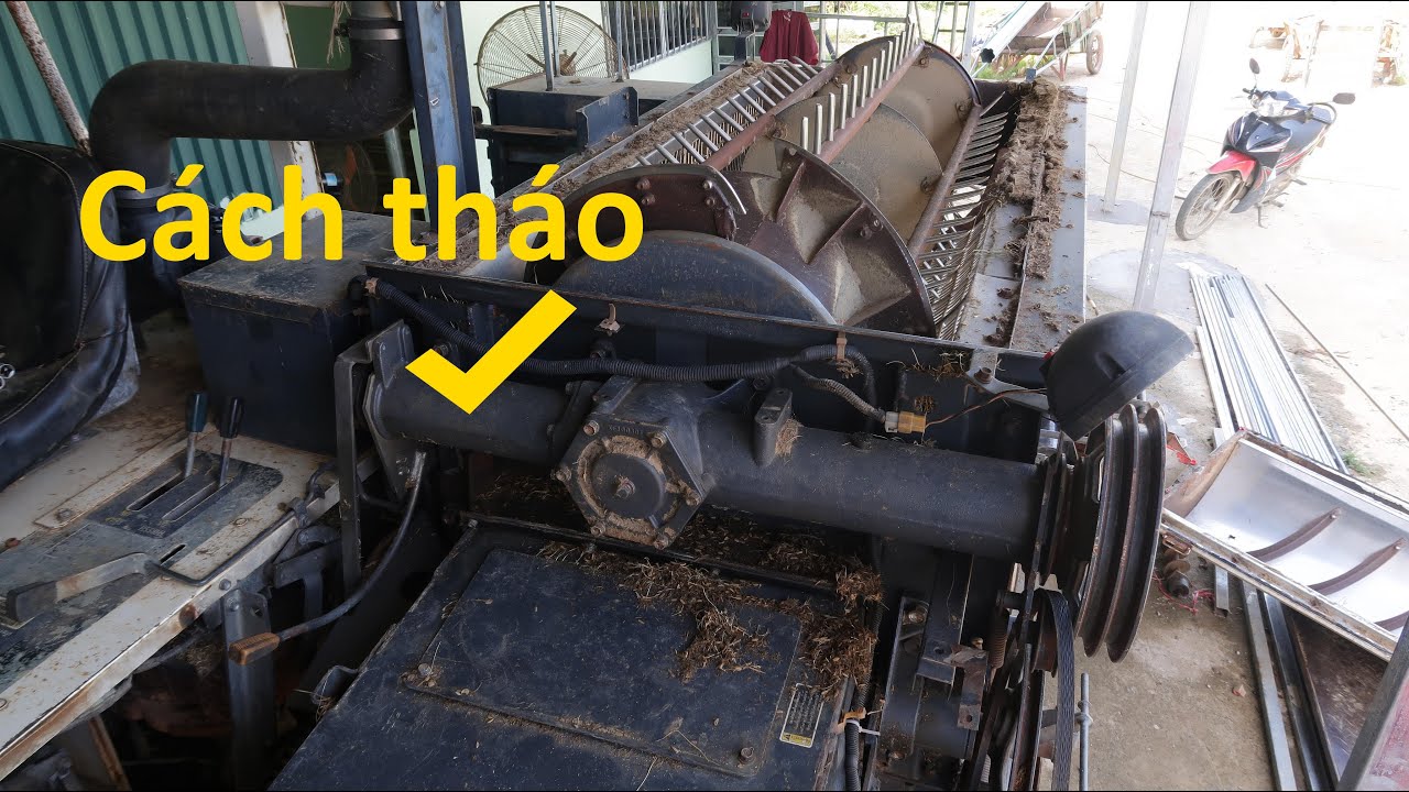 Mẹo tháo trục buồng đập máy gặt kubota DC70 đầu sọ trước gối sau
